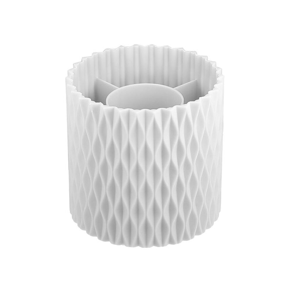 360 Rotating Makeup Organizer Multi-Functional Pen Holder White